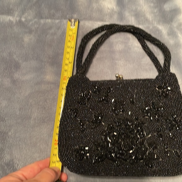Vintage black beaded handbag - Picture 14 of 16